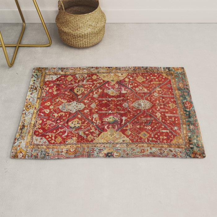 Antique Turkish Oushak Rug Print Rug Gallery Image 1