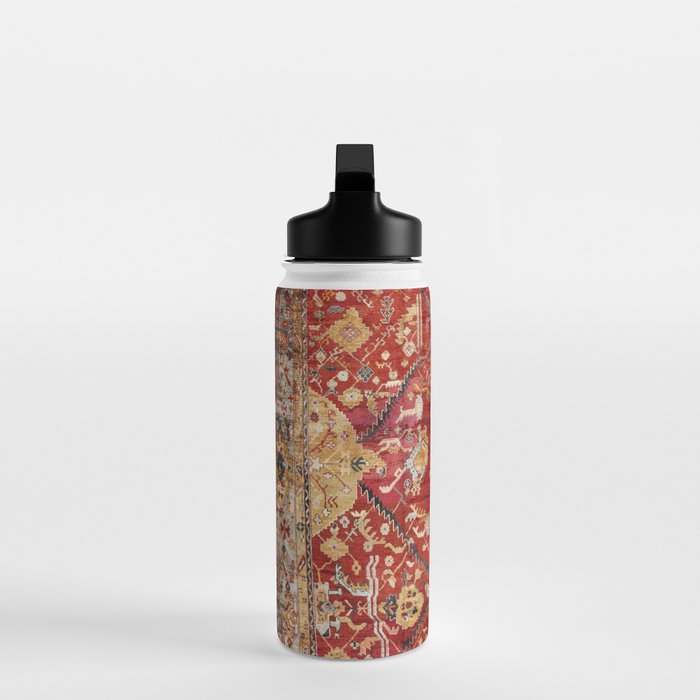 Antique Turkish Oushak Rug Print Water Bottle Gallery Image 3