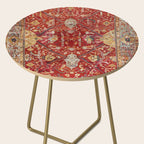 Antique Turkish Oushak Rug Print Side Table Gallery Image 2