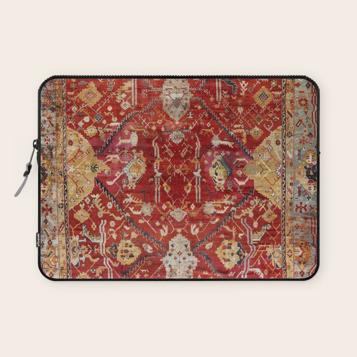 Antique Turkish Oushak Rug Print Laptop Sleeve Gallery Image 1