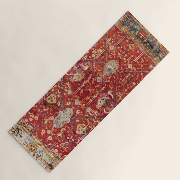 Antique Turkish Oushak Rug Print Yoga Mat Gallery Image 1