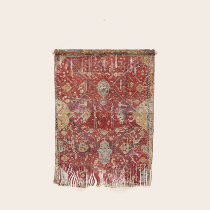 Antique Turkish Oushak Rug Print Wall Hanging Gallery Image 1