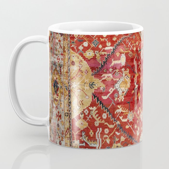 Antique Turkish Oushak Rug Print Coffee Mug Gallery Image 3
