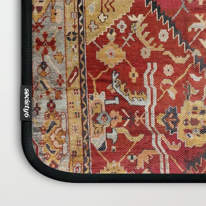Antique Turkish Oushak Rug Print Laptop Sleeve Gallery Image 3