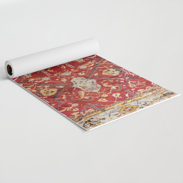 Antique Turkish Oushak Rug Print Yoga Mat Gallery Image 2
