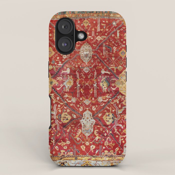 Antique Turkish Oushak Rug Print iPhone Case Gallery Image 1