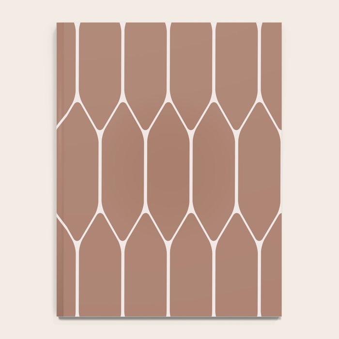 Minimalist Geometric Long Honeycomb Mocha Brown Pattern Notebook Gallery Image 4