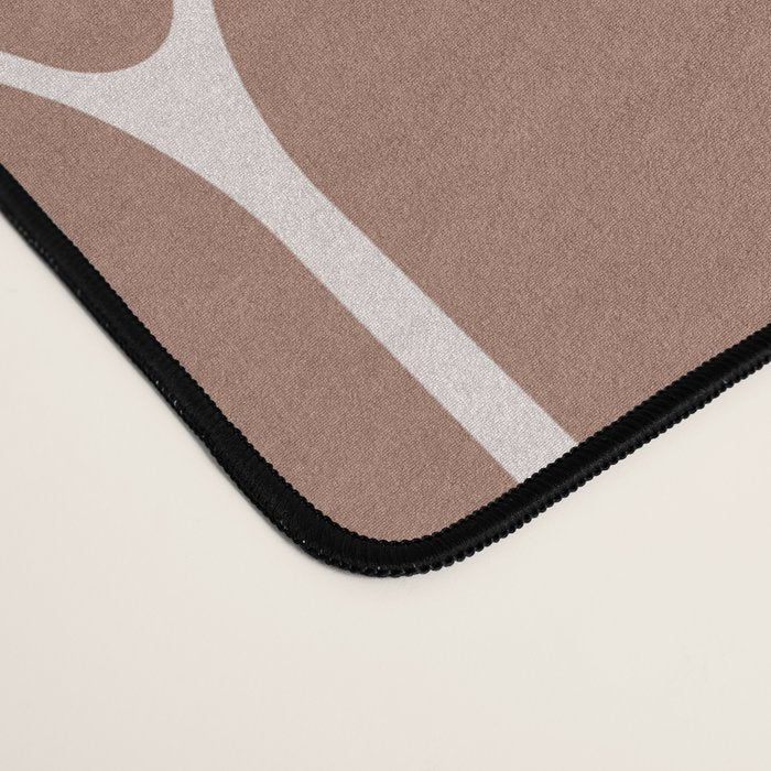 Minimalist Geometric Long Honeycomb Mocha Brown Pattern Desk Mat Gallery Image 4