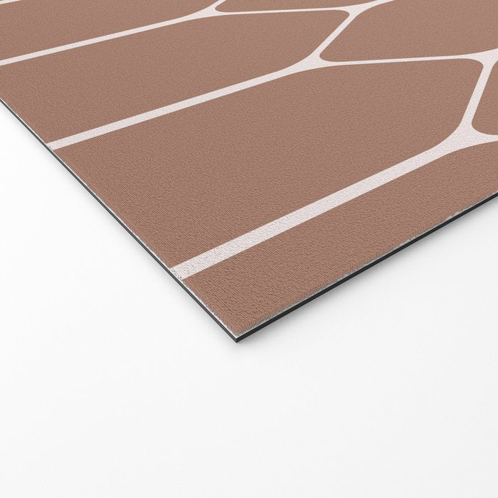 Minimalist Geometric Long Honeycomb Mocha Brown Pattern Welcome Mat Gallery Image 2