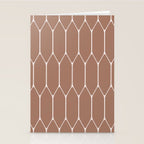 Minimalist Geometric Long Honeycomb Mocha Brown Pattern Stationery Card Gallery Image 2