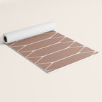 Minimalist Geometric Long Honeycomb Mocha Brown Pattern Yoga Mat Gallery Image 2