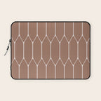 Minimalist Geometric Long Honeycomb Mocha Brown Pattern Laptop Sleeve Gallery Image 1