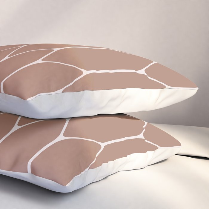 Minimalist Geometric Long Honeycomb Mocha Brown Pattern Pillow Sham Gallery Image 3