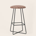 Minimalist Geometric Long Honeycomb Mocha Brown Pattern Stool Gallery Image 1