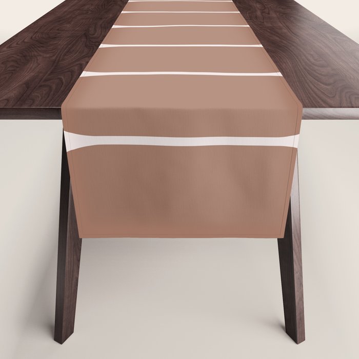Minimalist Geometric Long Honeycomb Mocha Brown Pattern Table Runner Gallery Image 1