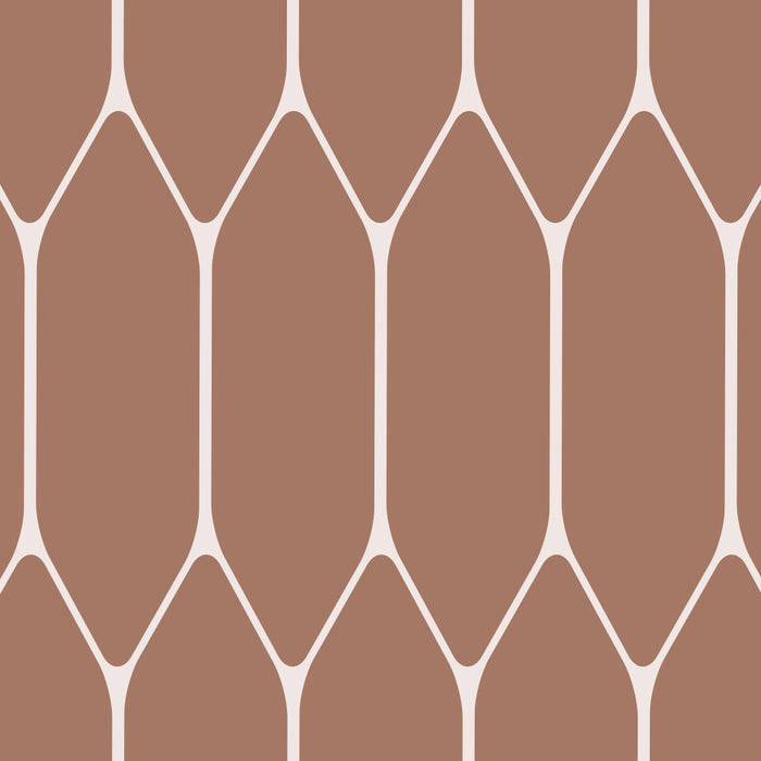 Minimalist Geometric Long Honeycomb Mocha Brown Pattern Coffee Mug Gallery Image 2