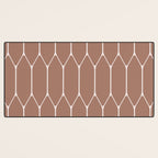 Minimalist Geometric Long Honeycomb Mocha Brown Pattern Desk Mat Gallery Image 3