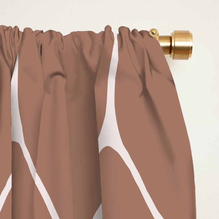Minimalist Geometric Long Honeycomb Mocha Brown Pattern Window Curtain Gallery Image 2