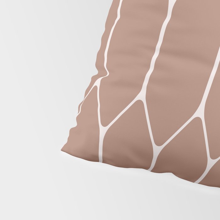 Minimalist Geometric Long Honeycomb Mocha Brown Pattern Pillow Sham Gallery Image 4