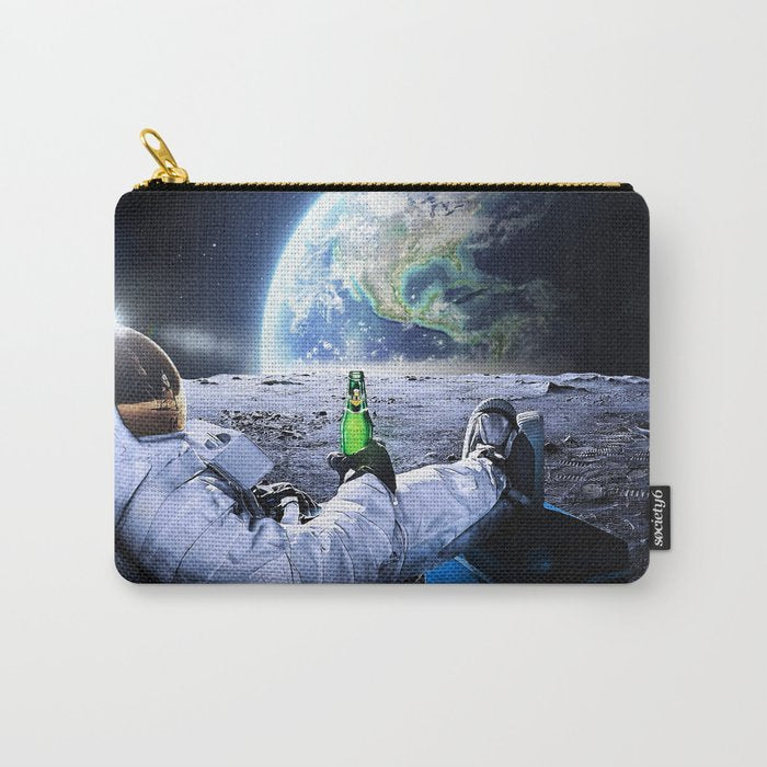 Astronaut on the Moon with beer Carry All Pouch Gallery Image 1