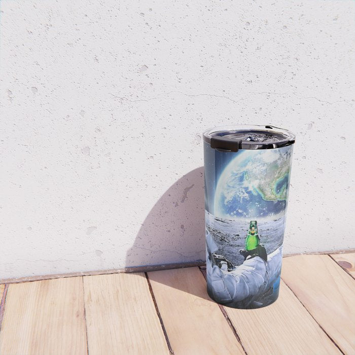 Astronaut on the Moon with beer Travel Mug Gallery Image 4