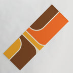 Retro 70s Style Geometric Design 664 Autumn Orange Yellow and Brown Yoga Mat Gallery Image 1