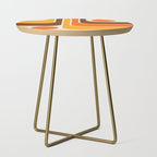 Retro 70s Style Geometric Design 664 Autumn Orange Yellow and Brown Side Table Gallery Image 1