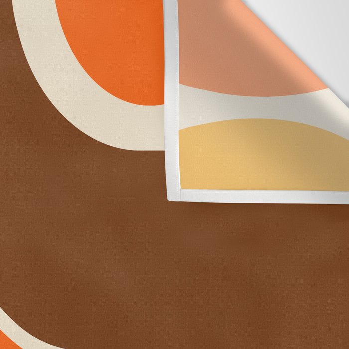 Retro 70s Style Geometric Design 664 Autumn Orange Yellow and Brown Wall Tapestry Gallery Image 3