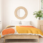 Retro 70s Style Geometric Design 664 Autumn Orange Yellow and Brown Duvet Cover Gallery Image 3