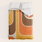 Retro 70s Style Geometric Design 664 Autumn Orange Yellow and Brown Duvet Cover Gallery Image 6