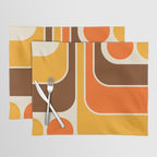Retro 70s Style Geometric Design 664 Autumn Orange Yellow and Brown Placemat Gallery Image 1