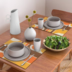 Retro 70s Style Geometric Design 664 Autumn Orange Yellow and Brown Placemat Gallery Image 2