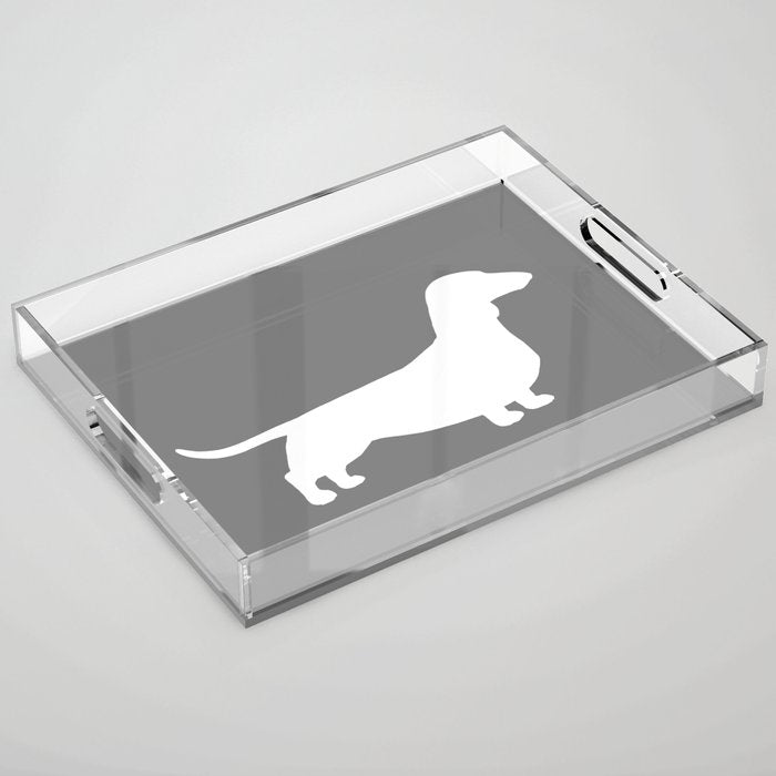 Dachshund Silhouette(s) Wiener Dog Acrylic Tray Gallery Image 1
