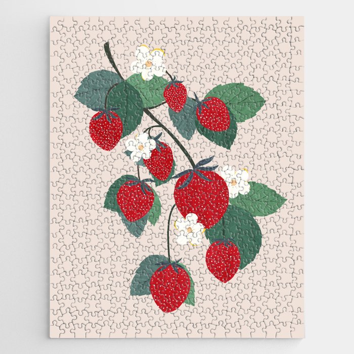 Strawberries and leaves Jigsaw Puzzle Gallery Image 1