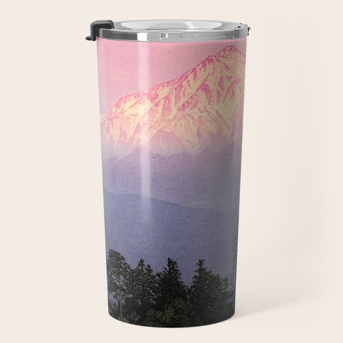 Yoshida Toshi 1911 - 1995 Azumino in Early Spring Japanese Woodblock Print  Travel Mug Gallery Image 3