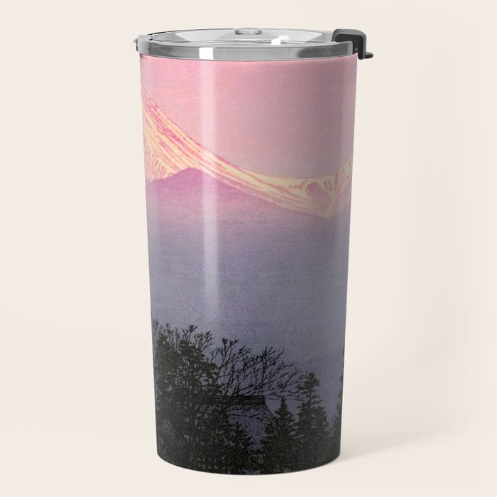 Yoshida Toshi 1911 - 1995 Azumino in Early Spring Japanese Woodblock Print  Travel Mug Gallery Image 2