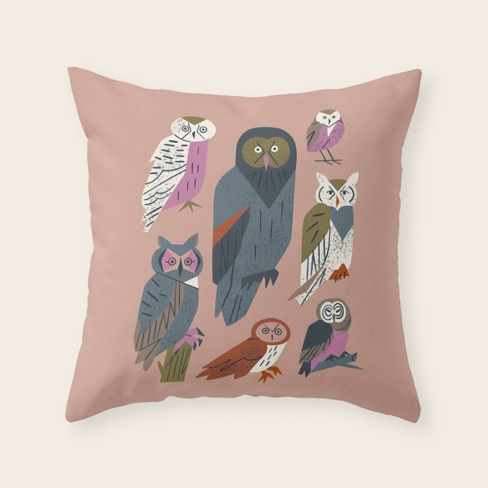 Owl Friends Throw Pillow Gallery Image 6