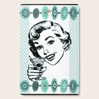 Mid-Century Modern Art Cocktail Teal Cutting Board Gallery Image 1