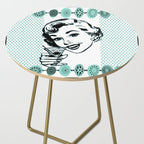 Mid-Century Modern Art Cocktail Teal Side Table Gallery Image 2