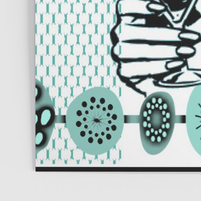 Mid-Century Modern Art Cocktail Teal Poster Gallery Image 3