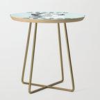 Mid-Century Modern Art Cocktail Teal Side Table Gallery Image 1