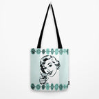 Mid-Century Modern Art Cocktail Teal Tote Bag Gallery Image 2