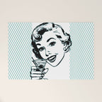 Mid-Century Modern Art Cocktail Teal Welcome Mat Gallery Image 1