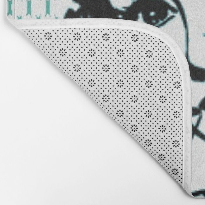 Mid-Century Modern Art Cocktail Teal Bath Mat Gallery Image 2