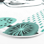 Mid-Century Modern Art Cocktail Teal Bath Mat Gallery Image 3