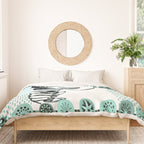 Mid-Century Modern Art Cocktail Teal Duvet Cover Gallery Image 3