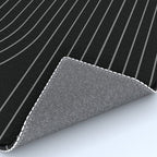 Minimal Line Curvature XXVI Black and Grey Mid Century Modern Arch Abstract Rug Gallery Image 4