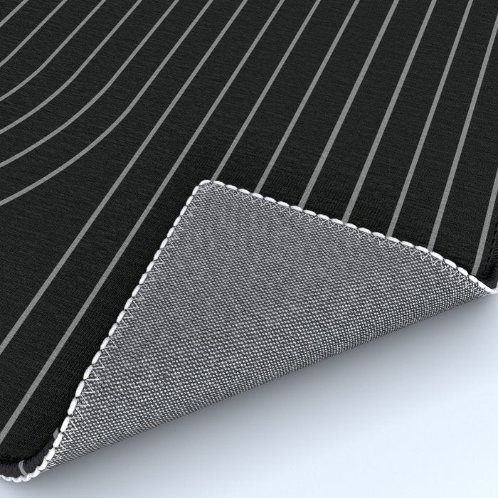 Minimal Line Curvature XXVI Black and Grey Mid Century Modern Arch Abstract Rug Gallery Image 4