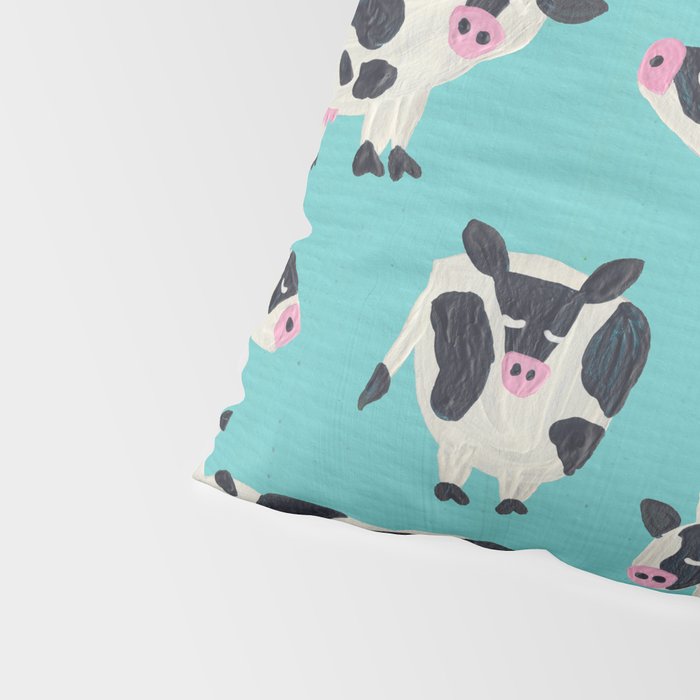 Cow Collection - Turquoise Pillow Sham Gallery Image 4