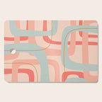 Loops and Dots Midcentury Modern Pastel Pattern in Blush Coral, Aqua Mint, and Ochre Cutting Board Gallery Image 1